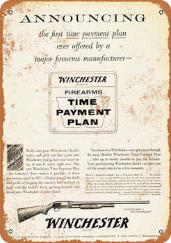1955 Winchester Arms Time Payment Plan - Metal Sign