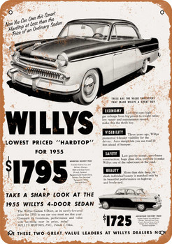 1955 Willys Hardtops - Metal Sign