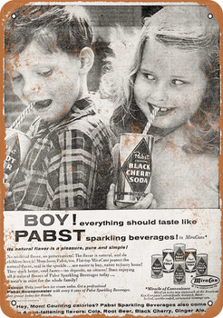 1956 Pabst Sparkling Beverages Soda - Metal Sign