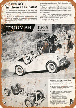 1959 Triumph TR-3 Sports Car - Metal Sign