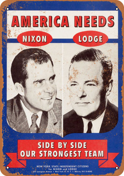 1960 Elect Nixon and Lodge - Metal Sign