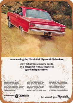 1966 Plymouth Belvedere 426 Hemi - Metal Sign