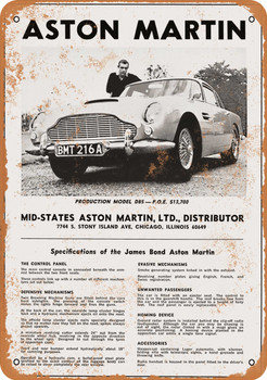 1966 James Bond Aston Martin - Metal Sign