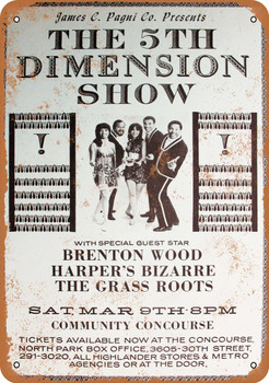 1968 The 5th Dimension Show - Metal Sign