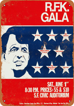1968 Robert F. Kennedy Celebrity Gala - Metal Sign