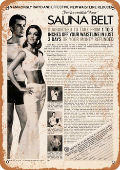 1970 Lose Weight With a Sauna Belt - Metal Sign
