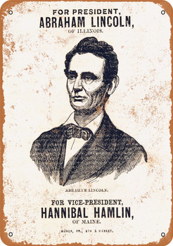 1860 Lincoln for President - Metal Sign