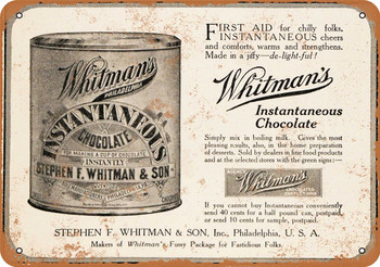 1867 Whitman's Instant Chocolate - Metal Sign