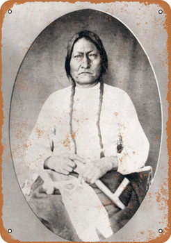 1882 Sitting Bull Portrait - Metal Sign