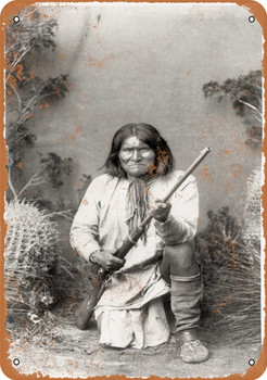 1886 Geronimo Portrait - Metal Sign