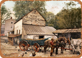 1900 Rural Farm Yard - Metal Sign