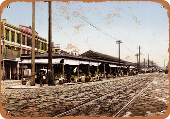 1900 French Market New Orleans - Metal Sign