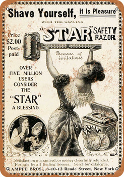 1901 Star Safety Razors - Metal Sign