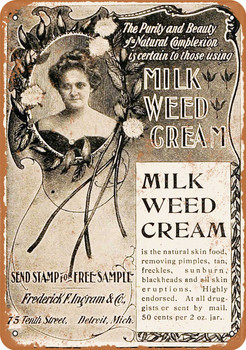 1901 Milk Weed Cream - Metal Sign