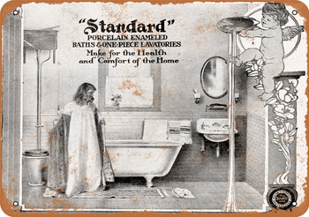 1905 Standard Porcelain Bathroom Fixtures - Metal Sign