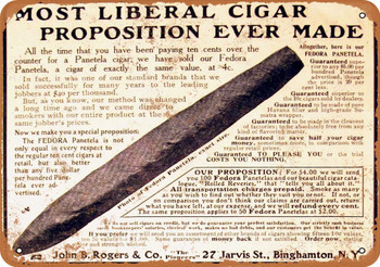 1905 Fedora Panatela Cigars - Metal Sign
