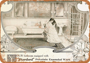 1907 Standard Porcelain Bath Fixtures - Metal Sign