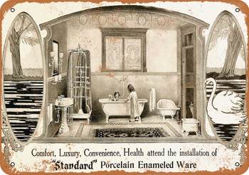 1907 Standard Porcelain Bathrooms - Metal Sign