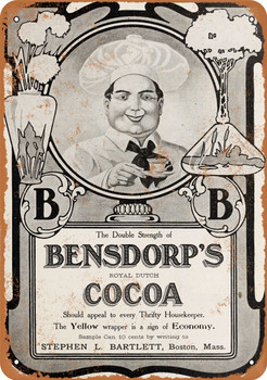 1908 Bensdorp's Cocoa - Metal Sign