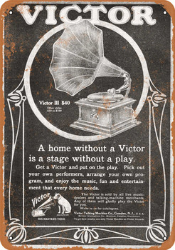 1908 Victor Talking Machine - Metal Sign