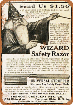1909 Wizard Safety Razor - Metal Sign