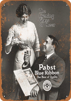 1913 Pabst Blue Ribbon Beer - Metal Sign