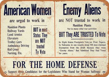 1915 Woman Suffrage - Metal Sign