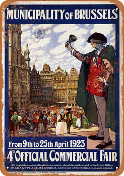 1923 Brussels Commercial Fair - Metal Sign