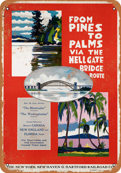 1924 New Haven Railroad to Florida - Metal Sign