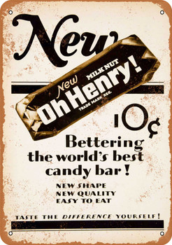 1927 Oh Henry Candy Bar - Metal Sign