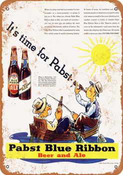 1935 Pabst Blue Ribbon Beer and Ale - Metal Sign