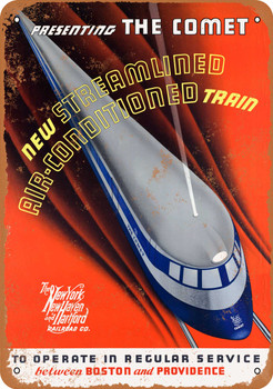 1935 New Haven Railroad Comet - Metal Sign