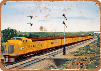 1940 Union Pacific City of Denver - Metal Sign