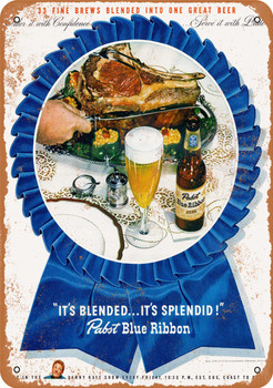 1946 Pabst Blue Ribbon Beer - Metal Sign