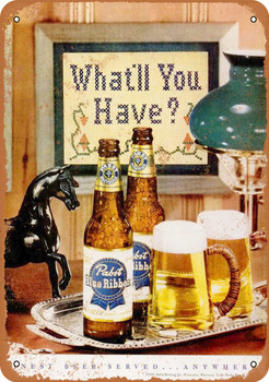 1951 Pabst Blue Ribbon Beer - Metal Sign