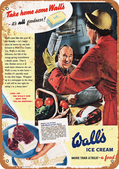 1952 Wall's Ice Cream - Metal Sign