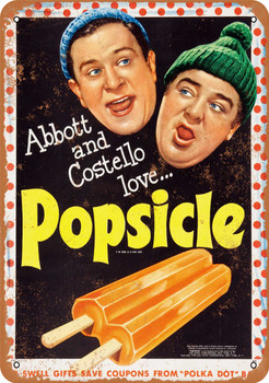 1954 Abbott and Costello for Popsicle - Metal Sign