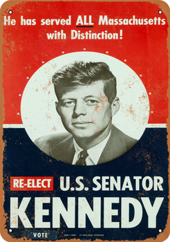 1958 John F. Kennedy for Senator - Metal Sign