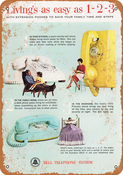 1963 Bell Telephone Extension Phones - Metal Sign