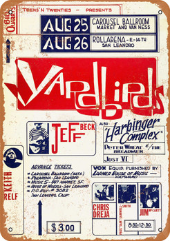1965 Yardbirds First US Tour San Francisco - Metal Sign