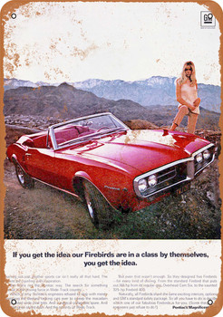 1967 Pontiac Firebird Convertible - Metal Sign