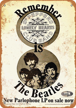 1967 Beatles Sgt. Pepper Album Release - Metal Sign