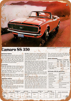 1967 Chevrolet Camaro SS 350 - Metal Sign