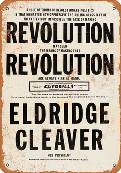1968 Eldridge Cleaver for President - Metal Sign