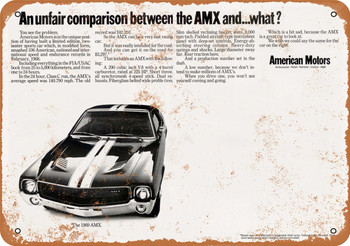 1969 American Motors AMX Vintage Look Reproduction - Metal Sign