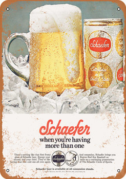 1973 Schaefer Beer - Metal Sign