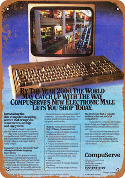 1984 CompuServe E-Mail - Metal Sign