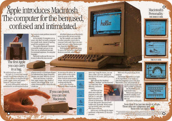 1984 Apple Macintosh Intro Ad - Metal Sign