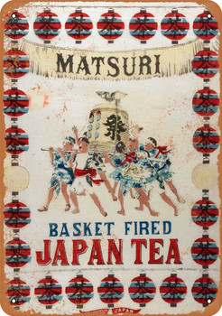Matsuri Basket Fired Japan Tea - Metal Sign