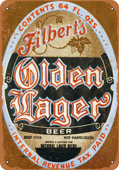 Filbert's Olden Lager Beer - Metal Sign